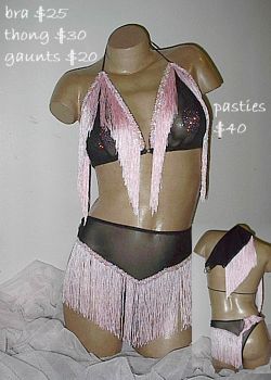 Fringe Bra and G Strings by Burlesque Costumes